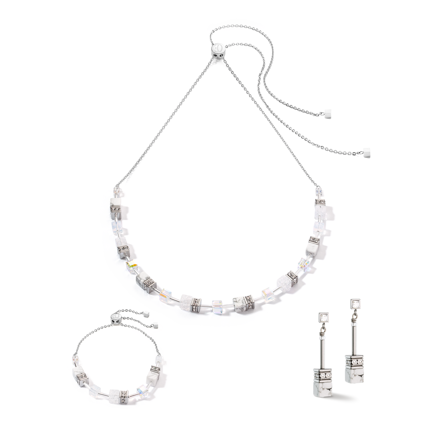Collier GeoCUBE® Iconic Nature Chain blanc