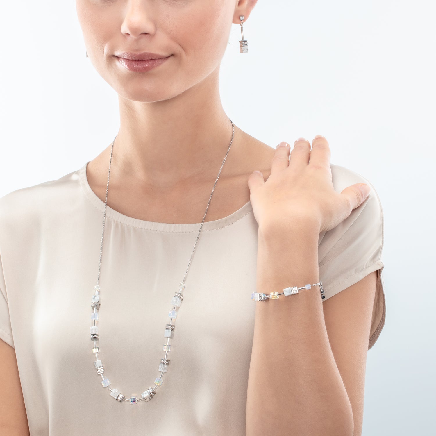 Collier GeoCUBE® Iconic Nature Chain blanc