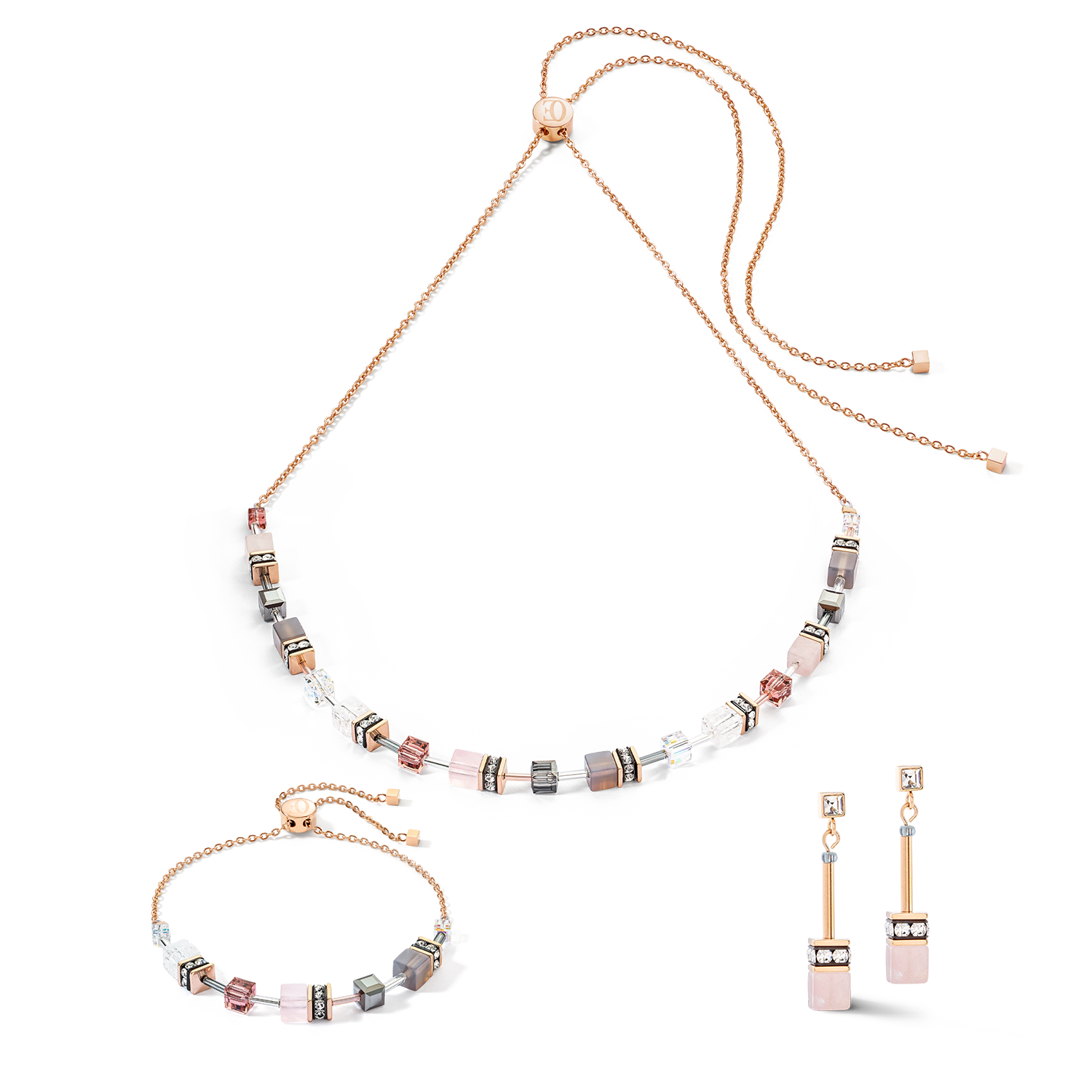 Collier GeoCUBE® Iconic Nature Chain rose