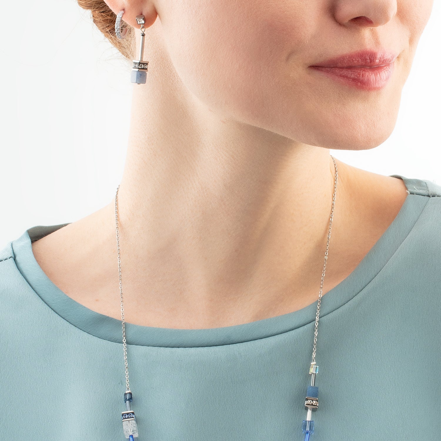 Boucles d'oreilles GeoCUBE® Iconic Nature Chain bleu