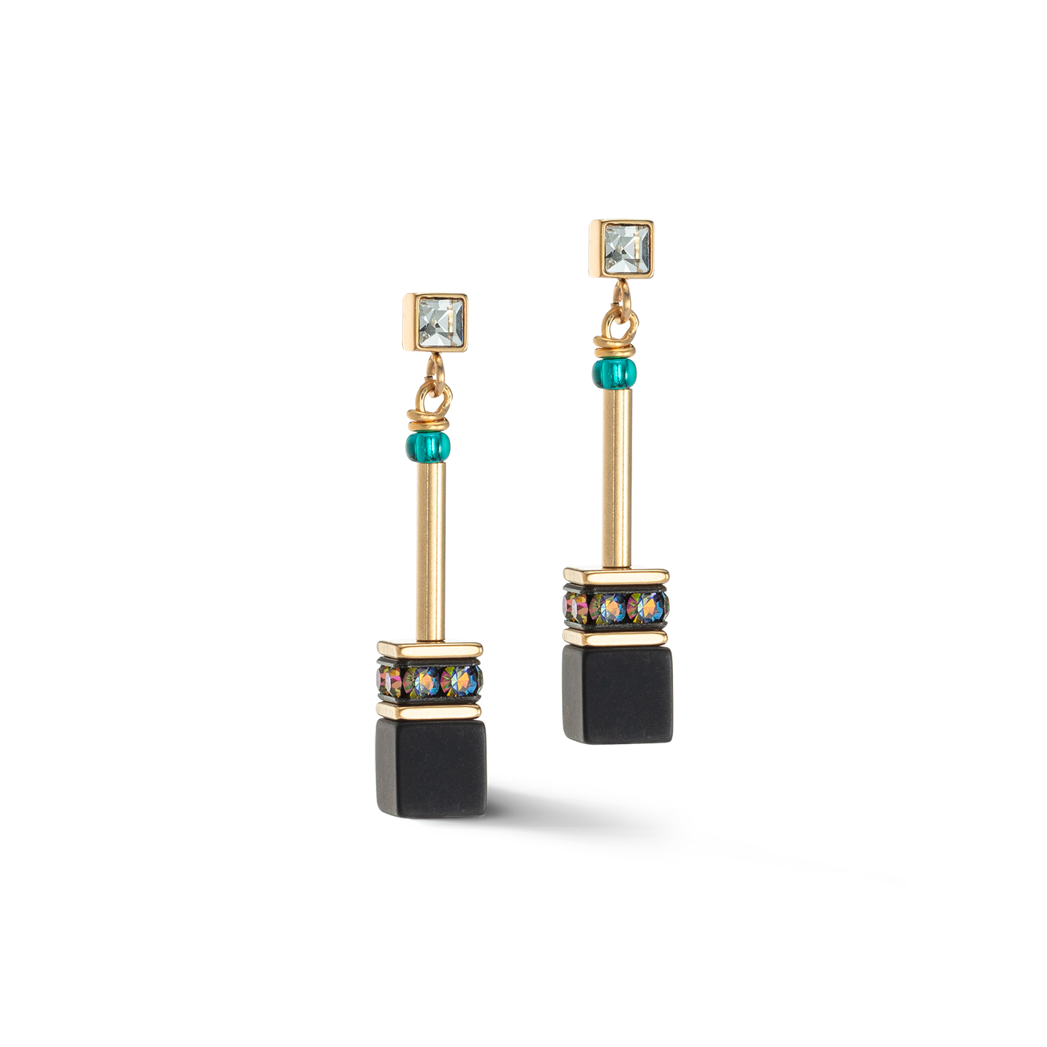Boucles d’oreilles GeoCUBE® Iconic Nature Chain noir multicolore