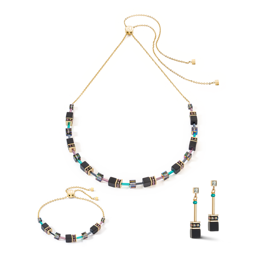 Boucles d’oreilles GeoCUBE® Iconic Nature Chain noir multicolore