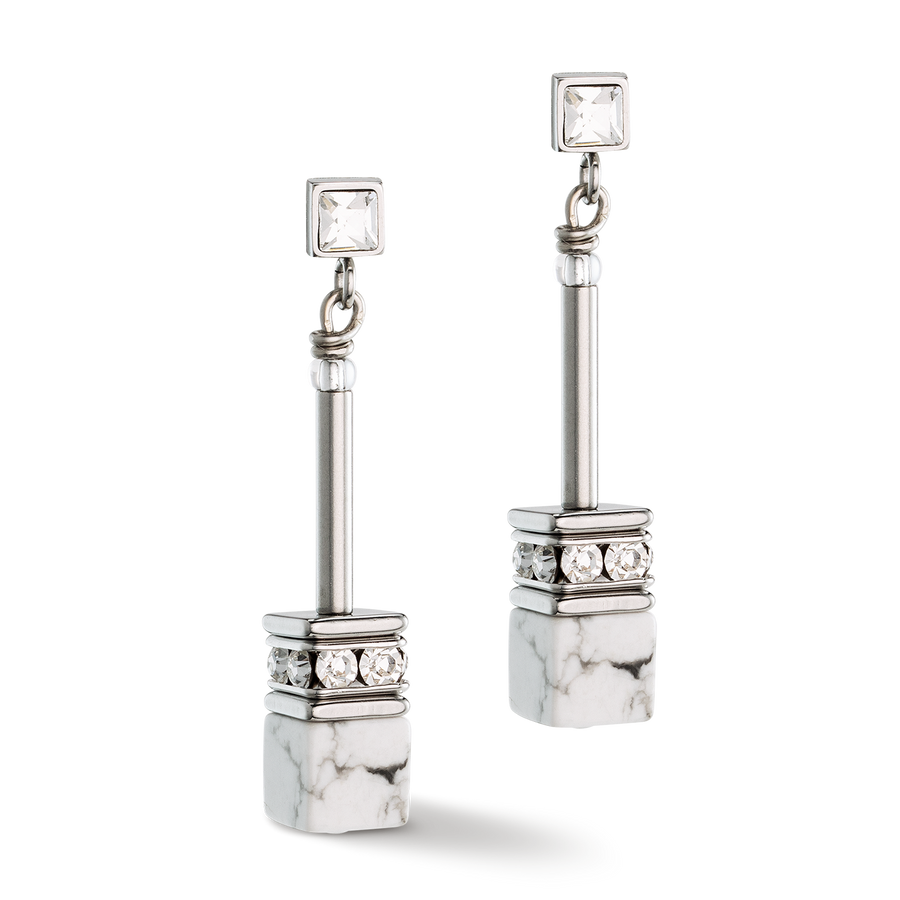 Boucles d'oreilles GeoCUBE® Iconic Nature Chain blanc