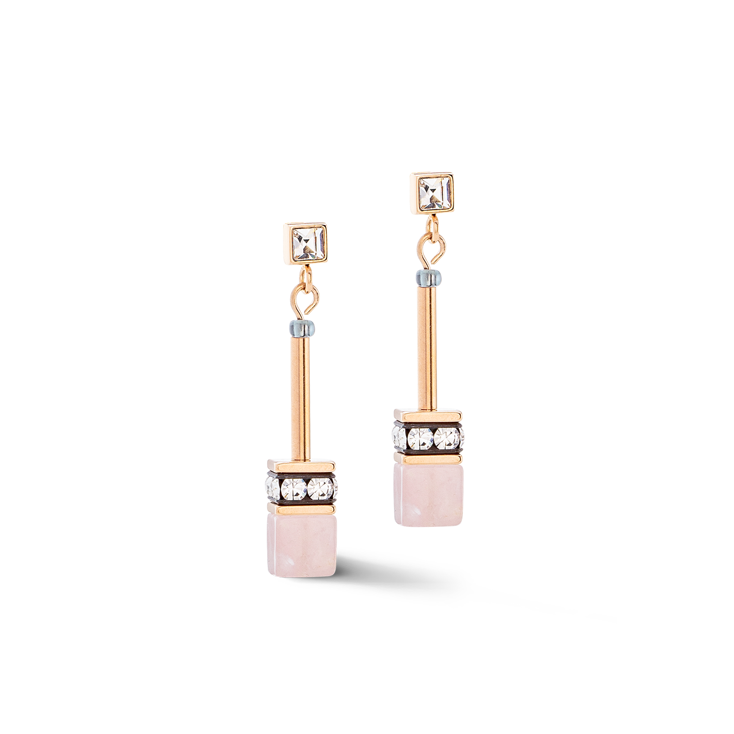 Boucles d'oreilles GeoCUBE® Iconic Nature Chain rose