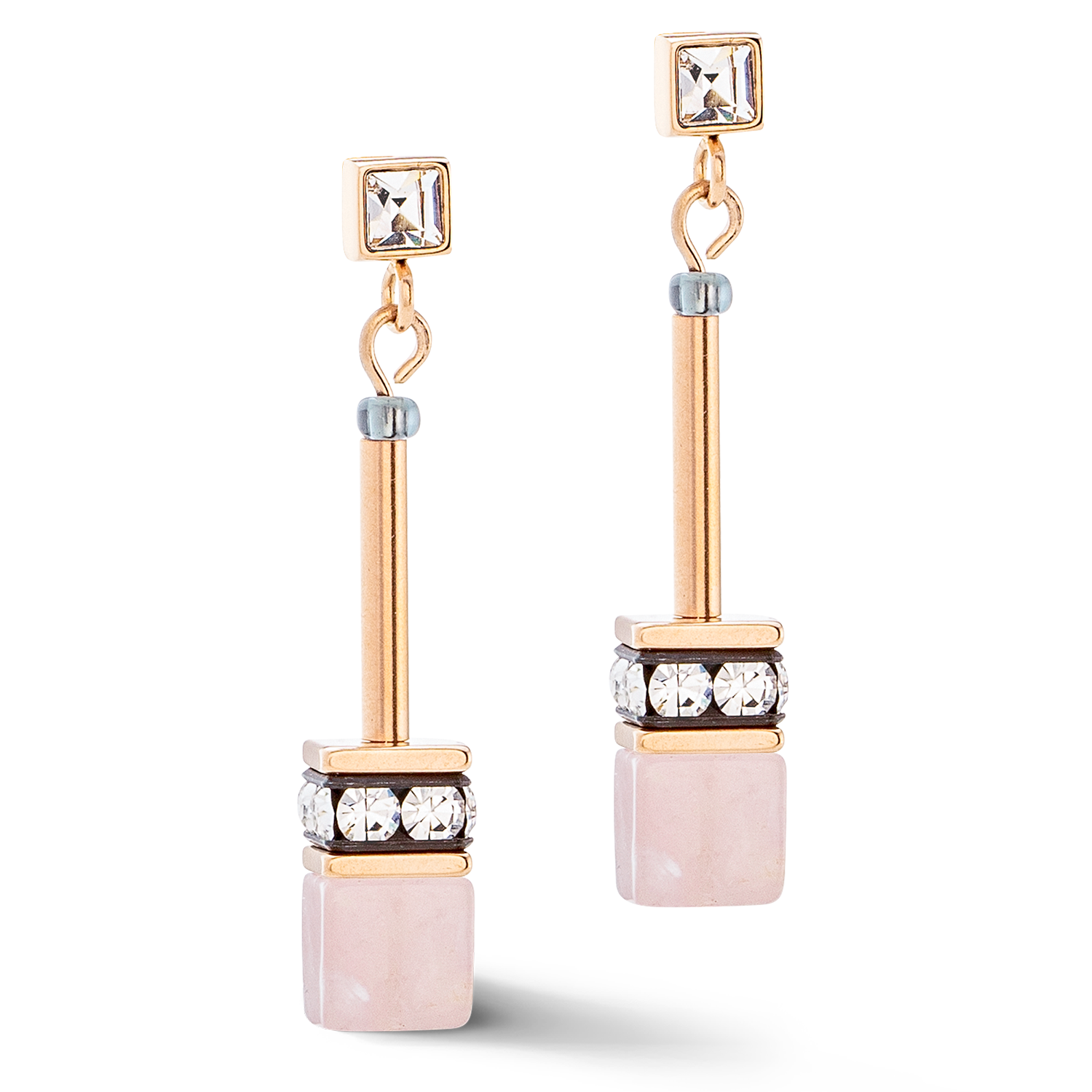 Boucles d'oreilles GeoCUBE® Iconic Nature Chain rose