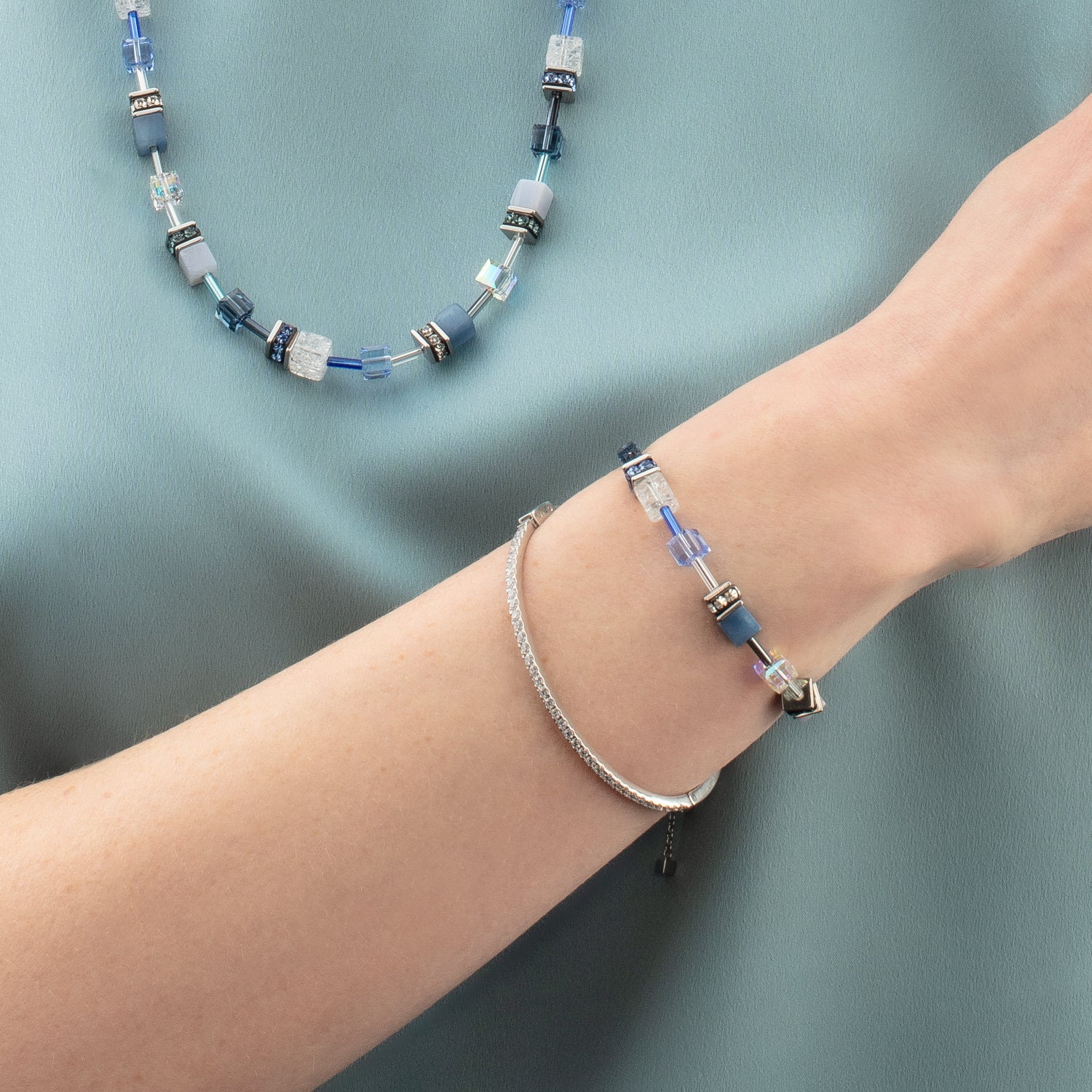 Bracelet GeoCUBE® Iconic Nature Chain bleu