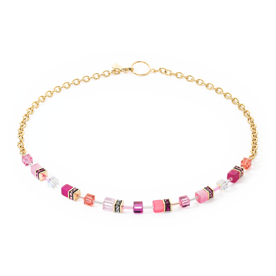 Collier GeoCUBE® Iconic Chain or-magenta