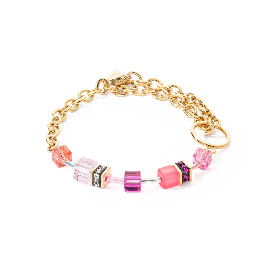 Bracelet GeoCUBE® Iconic Chain or-magenta