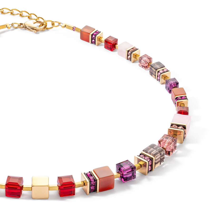 Collier GeoCUBE® Precious statement or-rouge