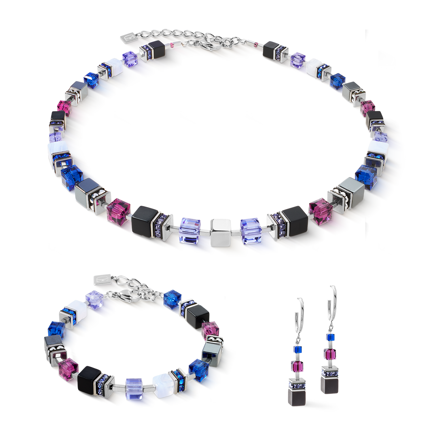 Collier GeoCUBE® Precious Statement Blue Moon