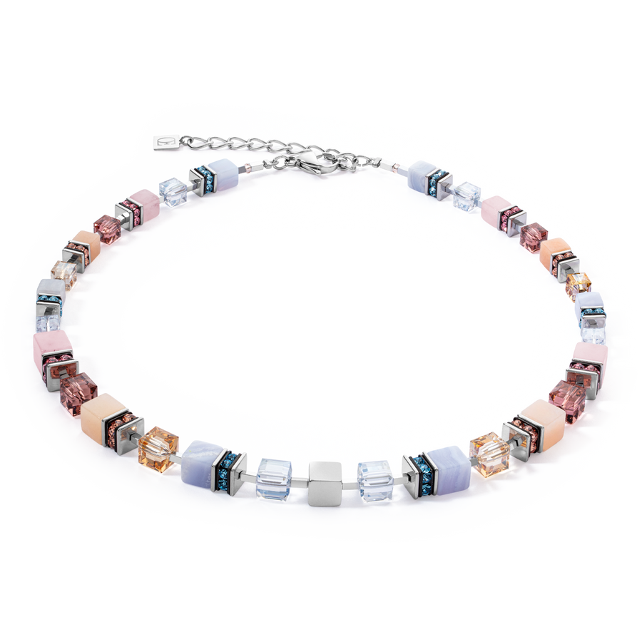 Collier GeoCUBE® Precious Statement argent-pastel