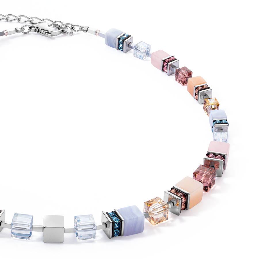 Collier GeoCUBE® Precious Statement argent-pastel