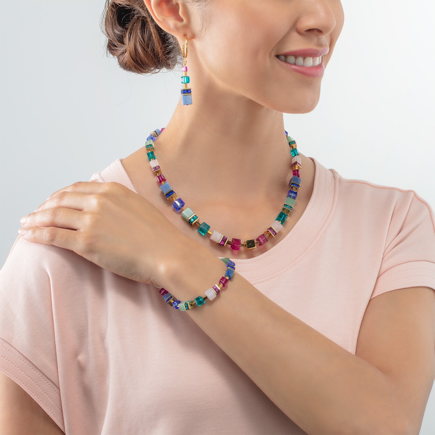 Collier GeoCUBE® Precious Statement or-multicolore