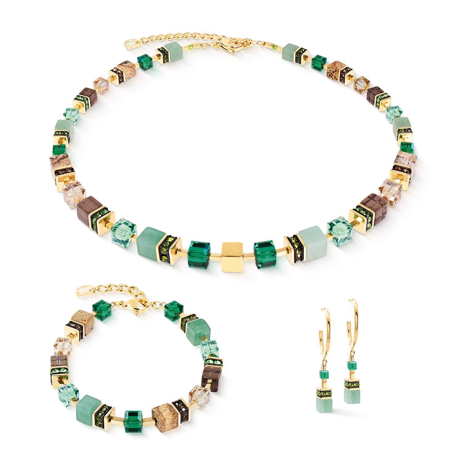 Créoles GeoCUBE® Precious Statement Emerald Garden