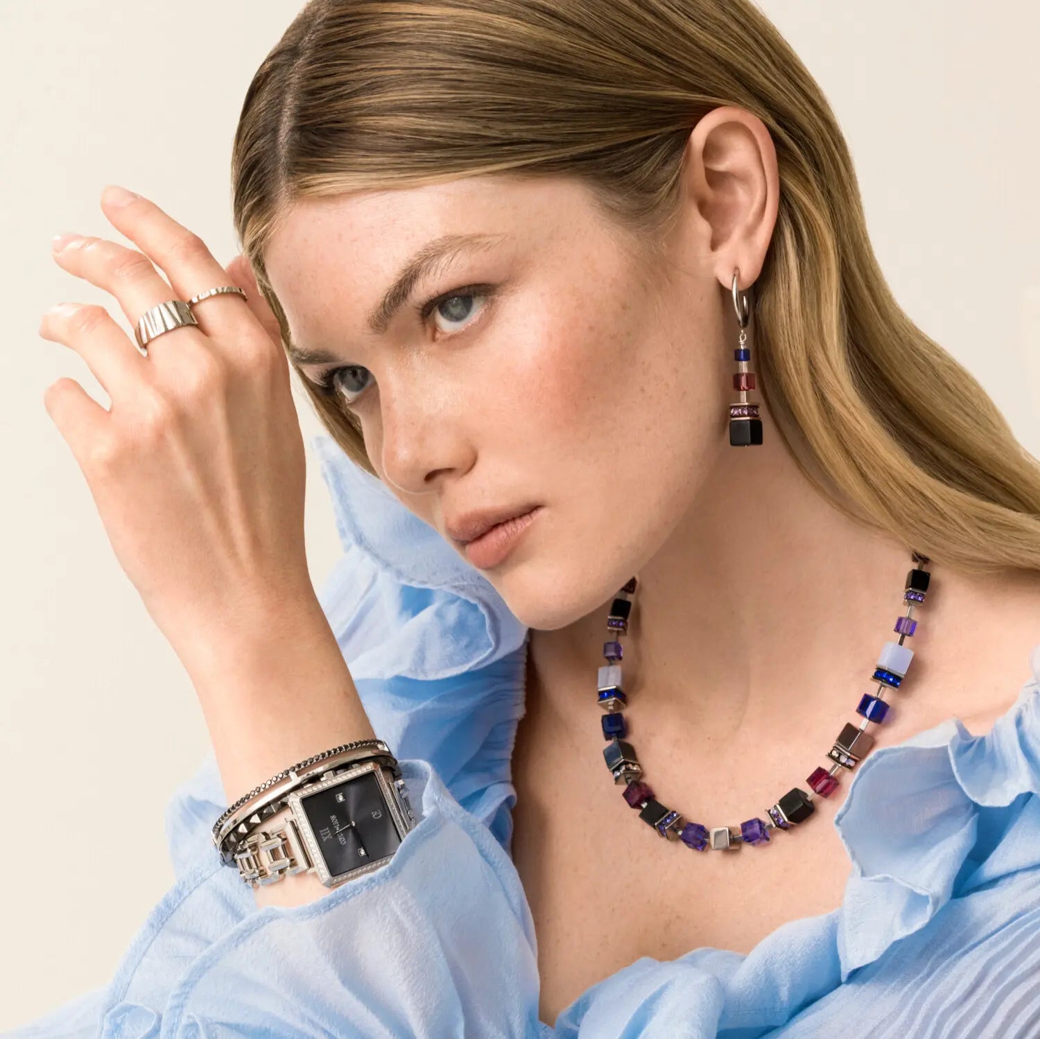 Boucles d'oreilles GeoCUBE® Precious Statement Blue Moon