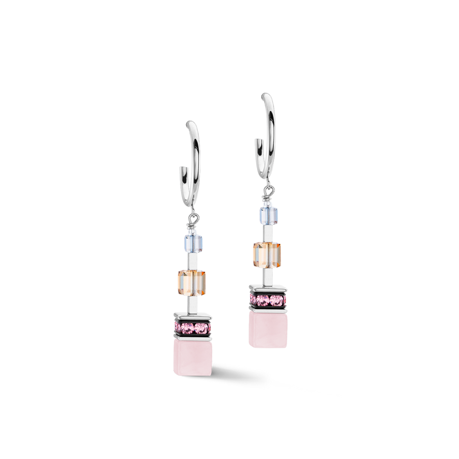 Boucles d'oreilles GeoCUBE® Precious Statement argent-pastel