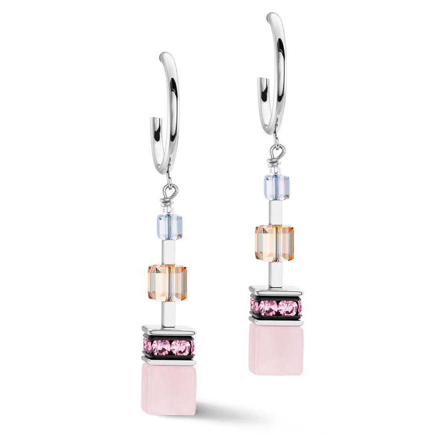 Boucles d'oreilles GeoCUBE® Precious Statement argent-pastel
