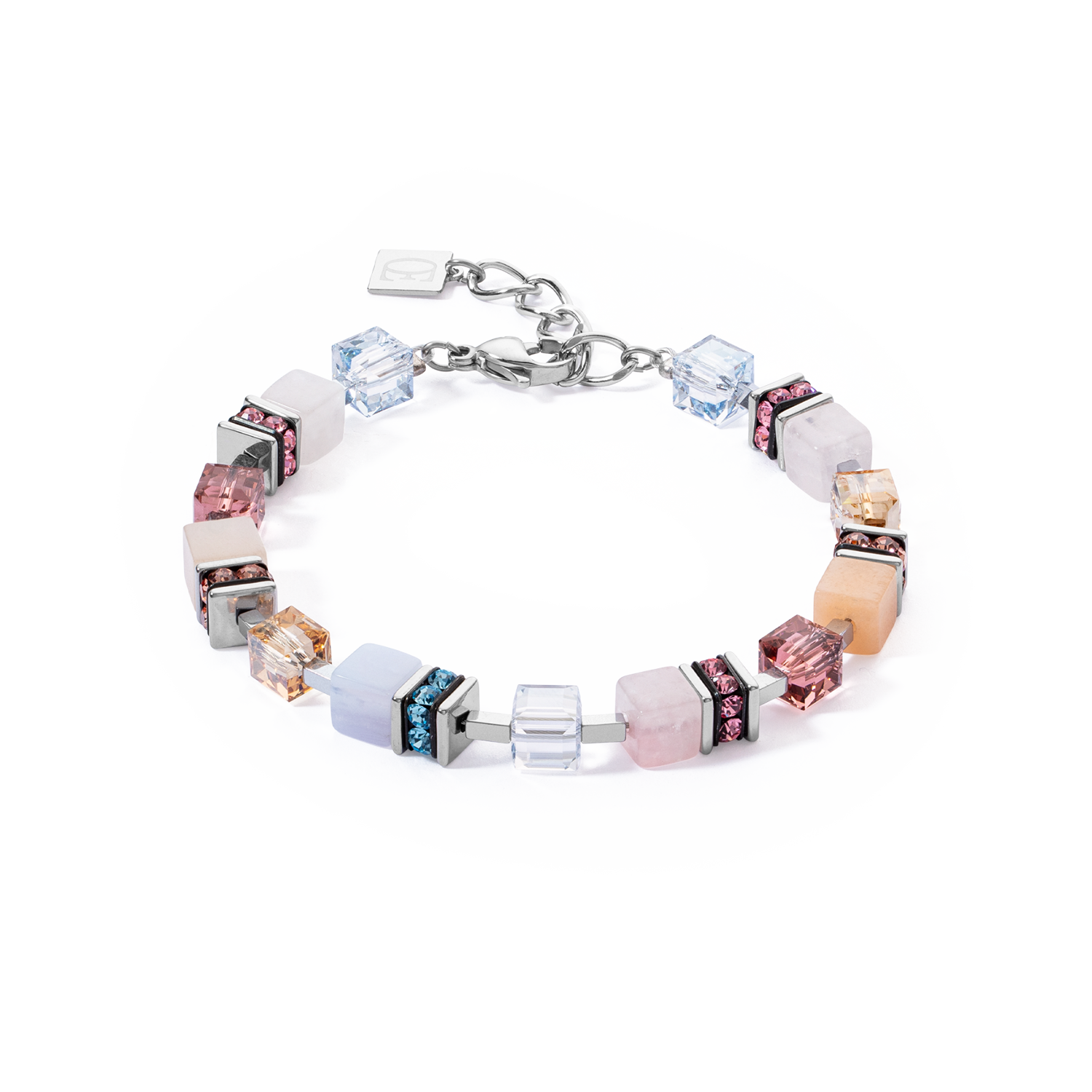 Bracelet GeoCUBE® Precious Statement argent-pastel