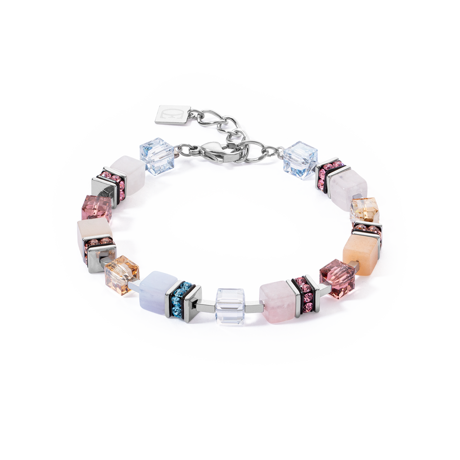 Bracelet GeoCUBE® Precious Statement argent-pastel