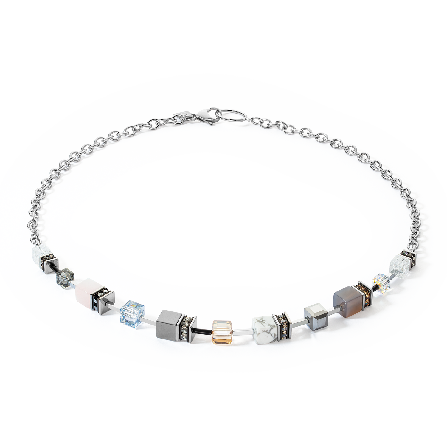 Collier GeoCUBE® Iconic Precious Chain gris-beige