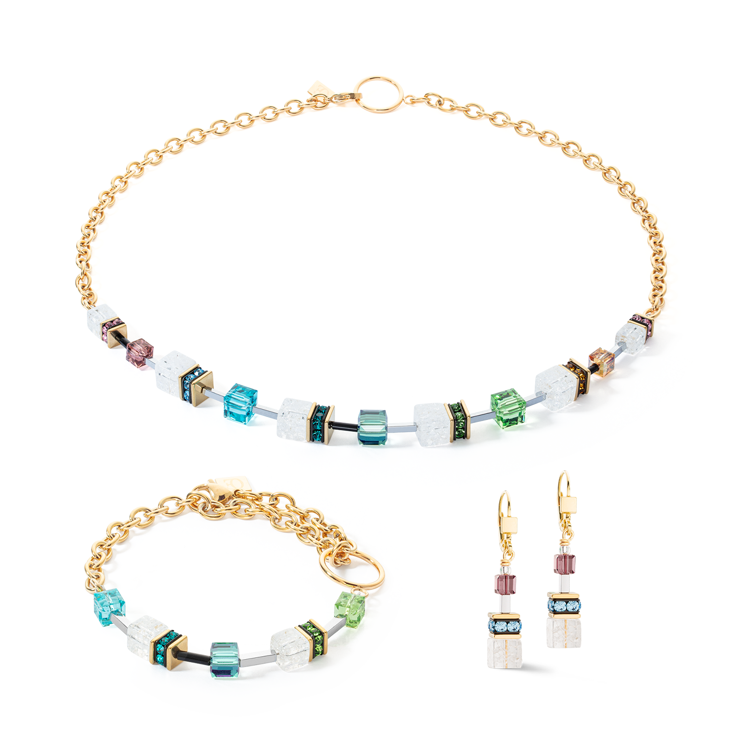 Collier GeoCUBE® Iconic Precious Chain or-multicolore