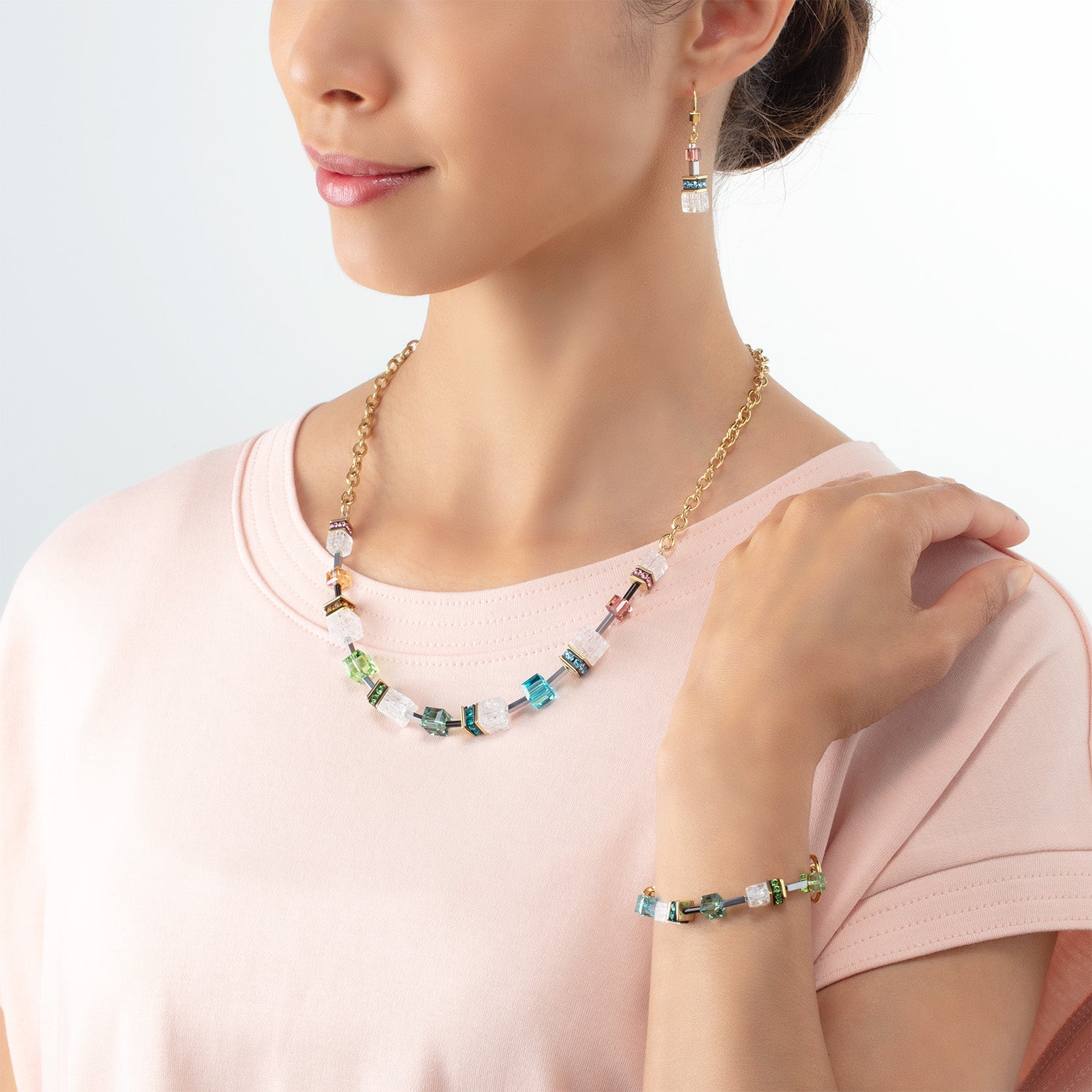 Collier GeoCUBE® Iconic Precious Chain or-multicolore