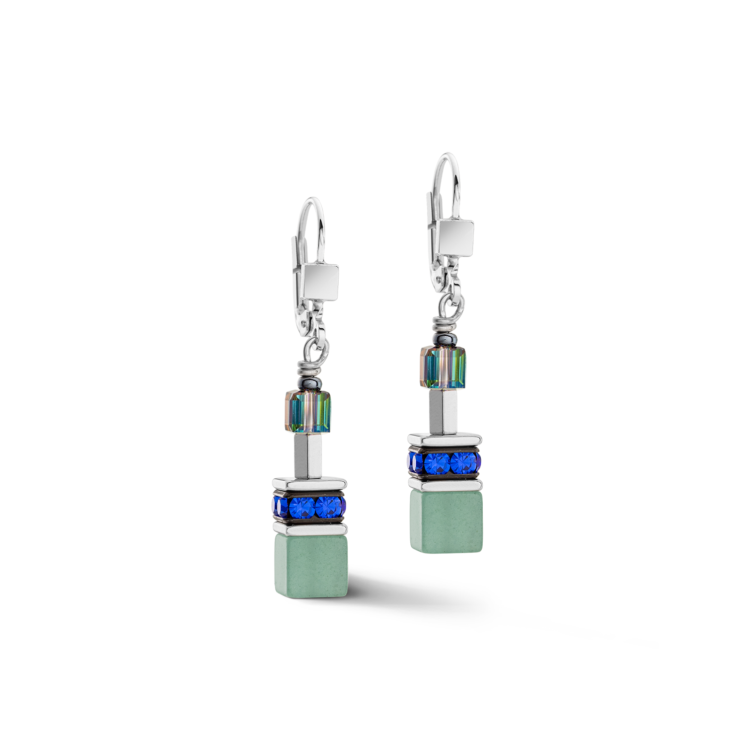 Boucles d'oreilles GeoCUBE® Iconic Precious Chain argent-multicolore