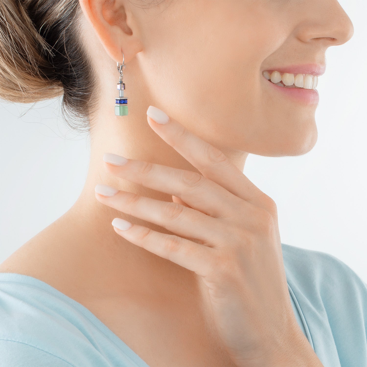 Boucles d'oreilles GeoCUBE® Iconic Precious Chain argent-multicolore