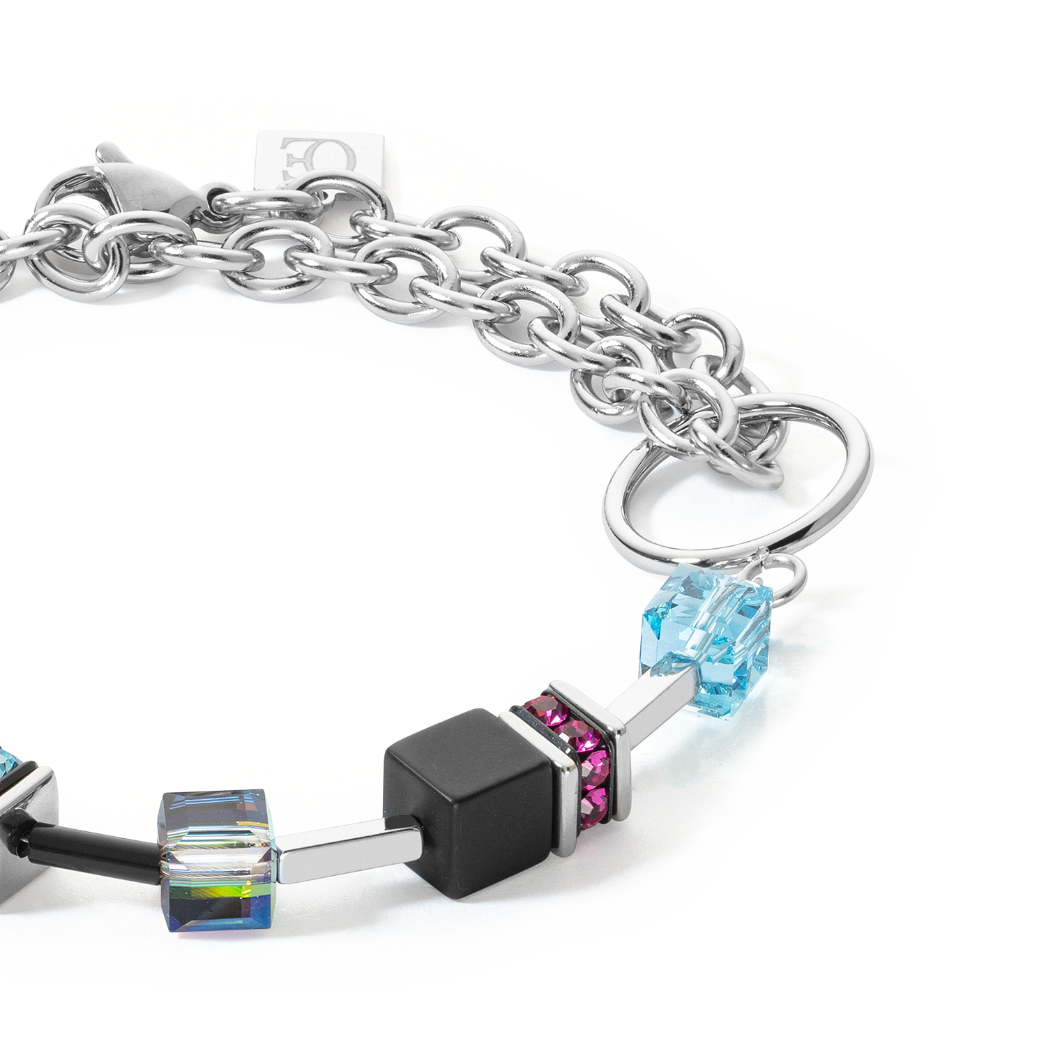 Bracelet GeoCUBE® Iconic Precious Chain argent-multicolore