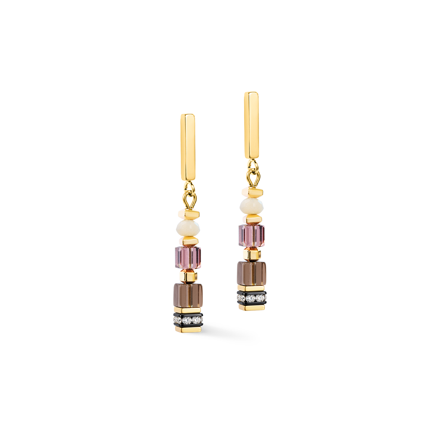 Boucles d'oreilles GeoCUBE® Precious Grace Rose Smoke