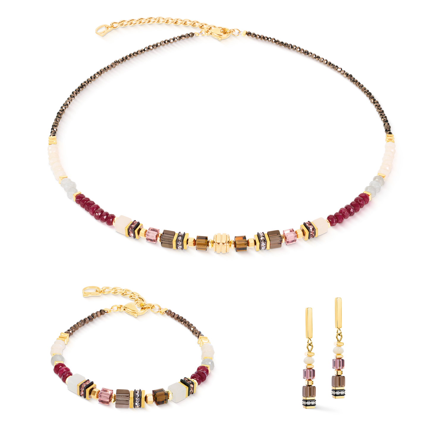 Boucles d'oreilles GeoCUBE® Precious Grace Rose Smoke