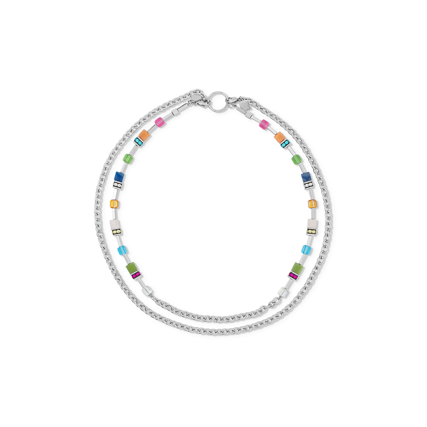 Collier GeoCUBE® Iconic Boho argent-multicolore