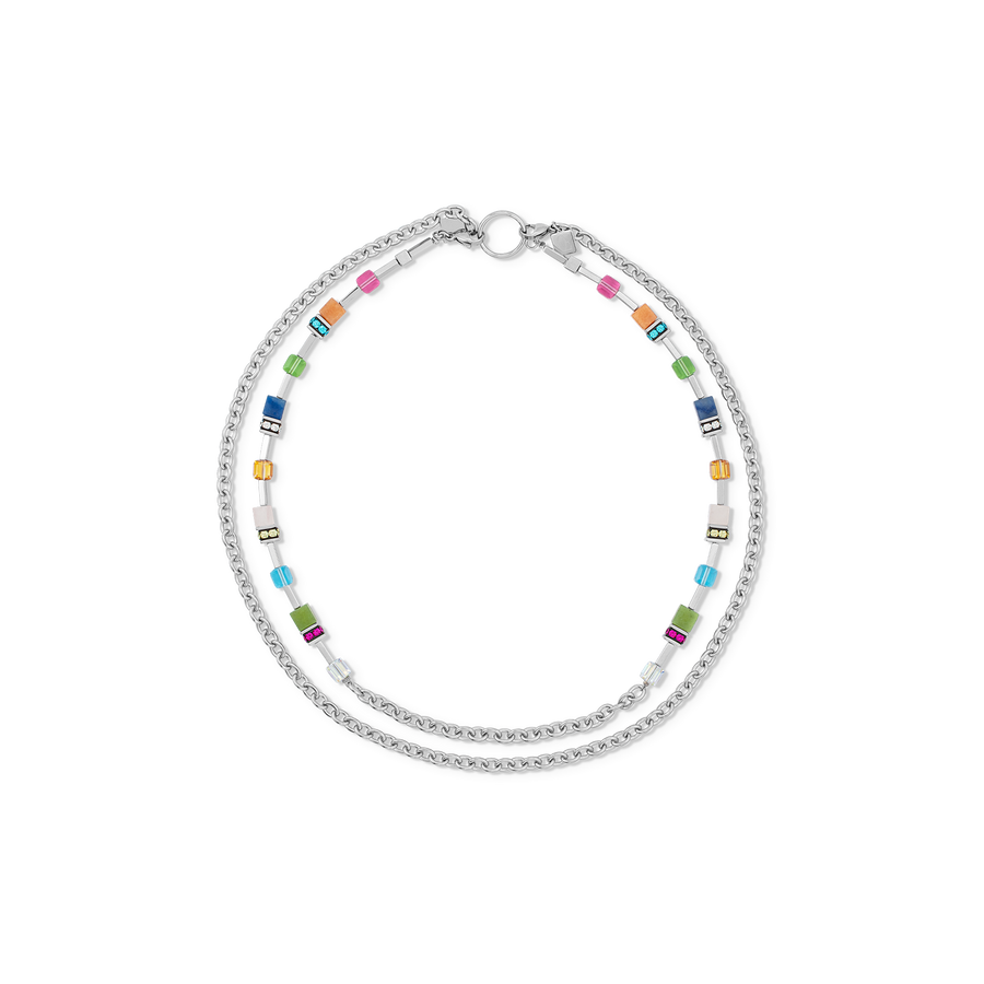 Collier GeoCUBE® Iconic Boho argent-multicolore