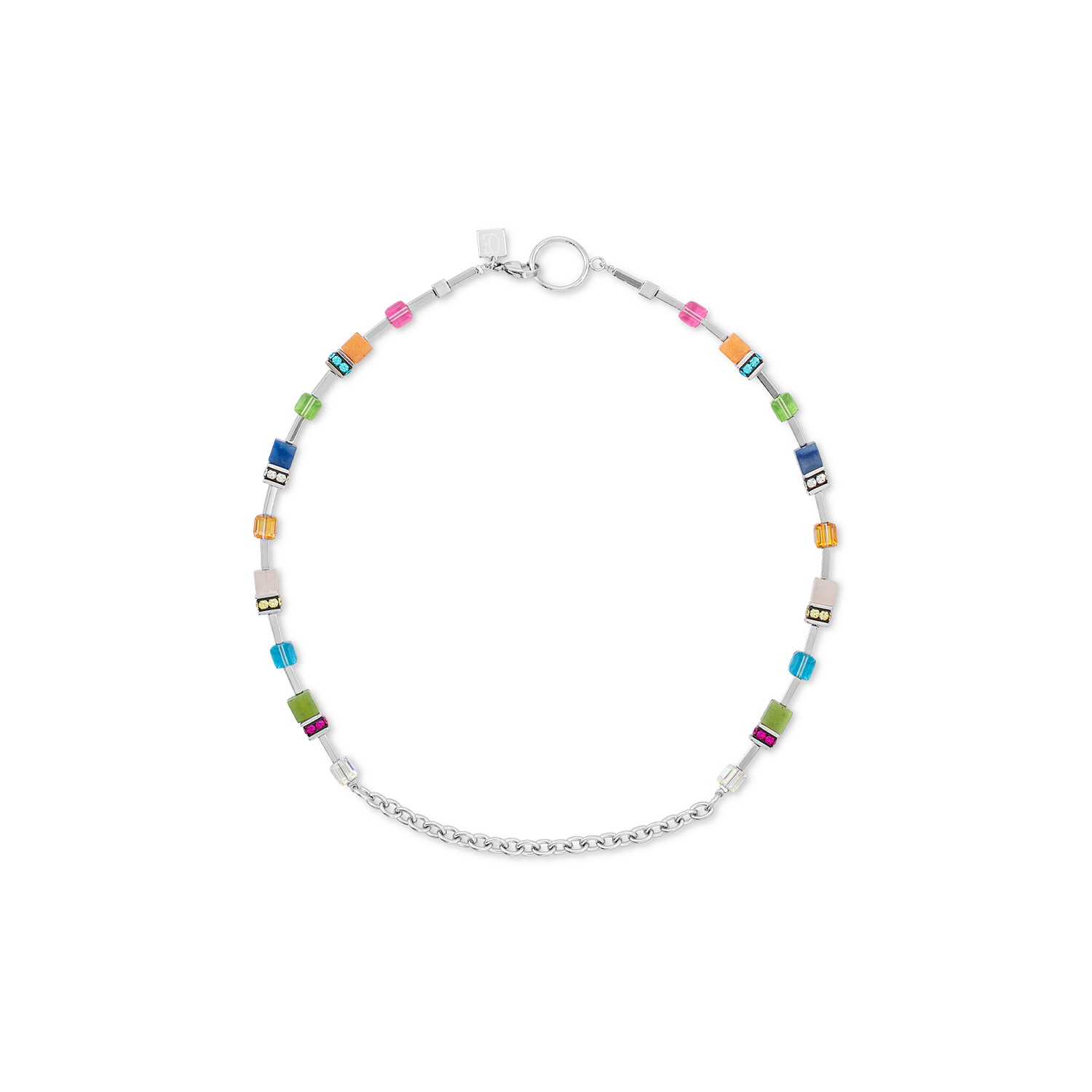 Collier GeoCUBE® Iconic Boho argent-multicolore