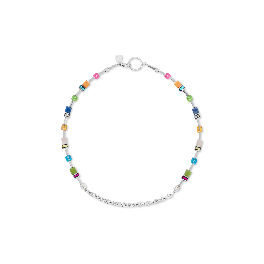 Collier GeoCUBE® Iconic Boho argent-multicolore