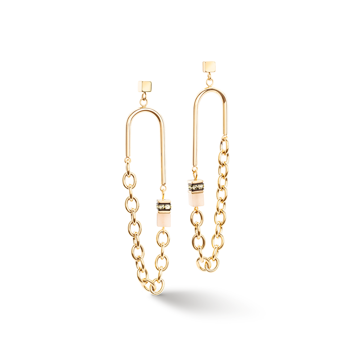Boucles d'oreilles GeoCUBE® Iconic Boho or-multicolore