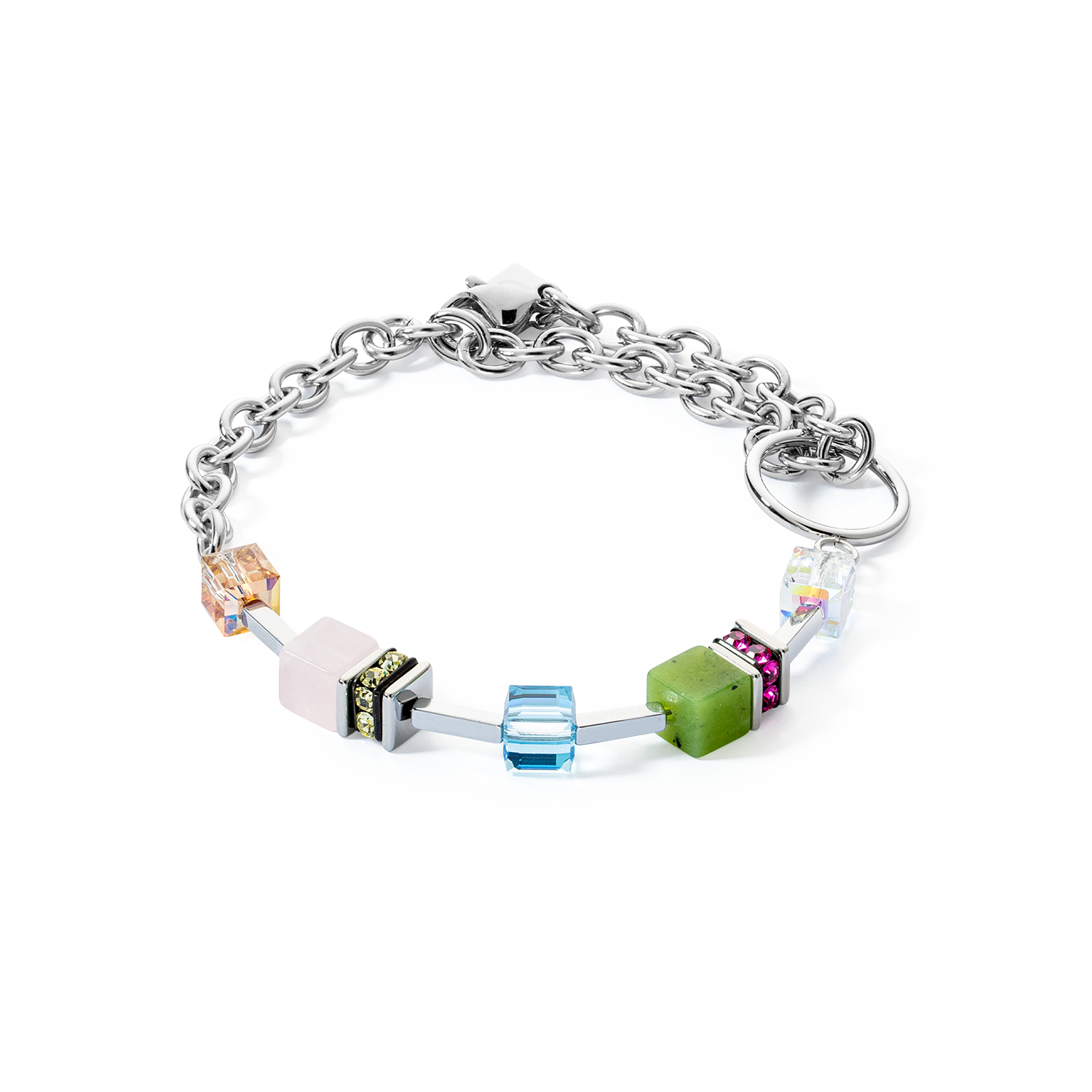 Bracelet GeoCUBE® Iconic Boho argent-multicolore