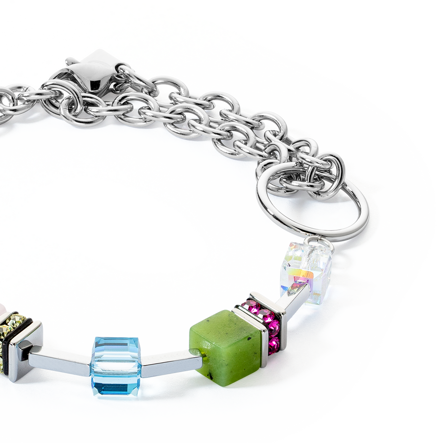 Bracelet GeoCUBE® Iconic Boho argent-multicolore