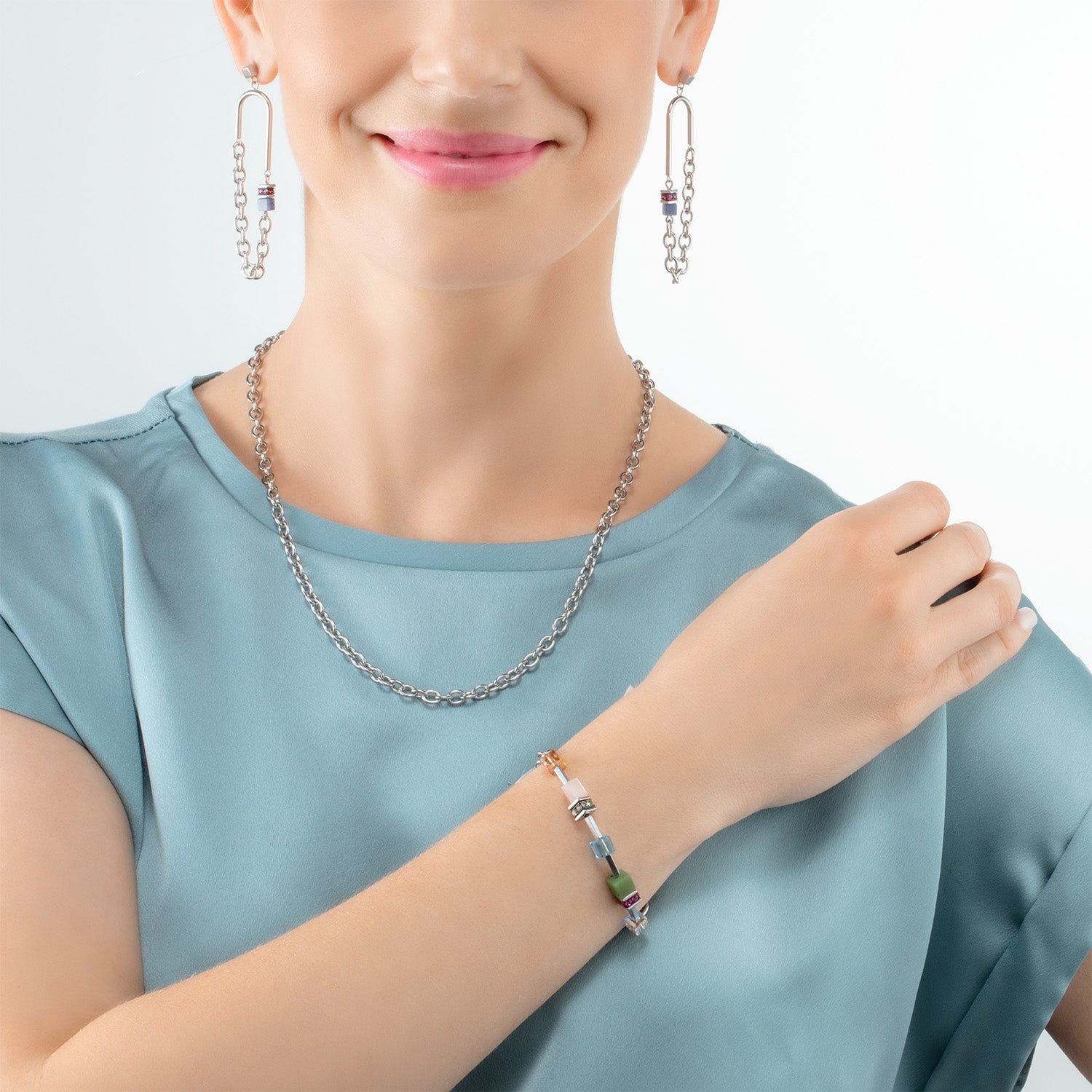 Bracelet GeoCUBE® Iconic Boho argent-multicolore
