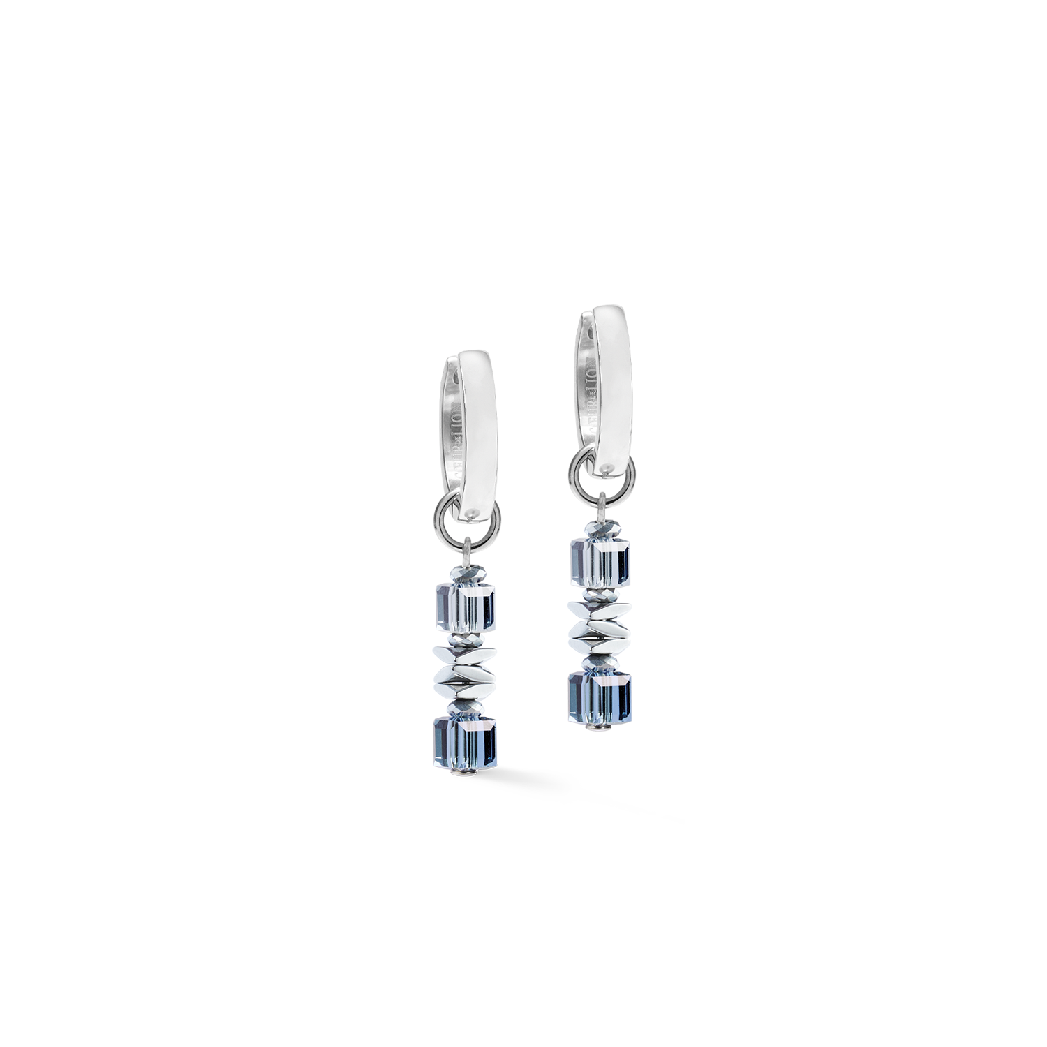 Créoles Wave Cube Flow argent-bleu