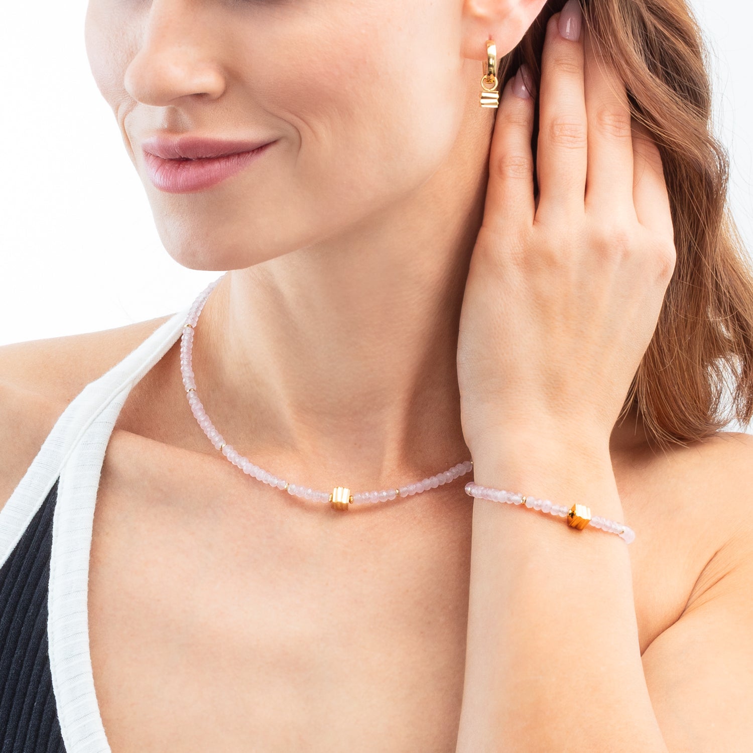 Collier Wave Essence Pink Jade or