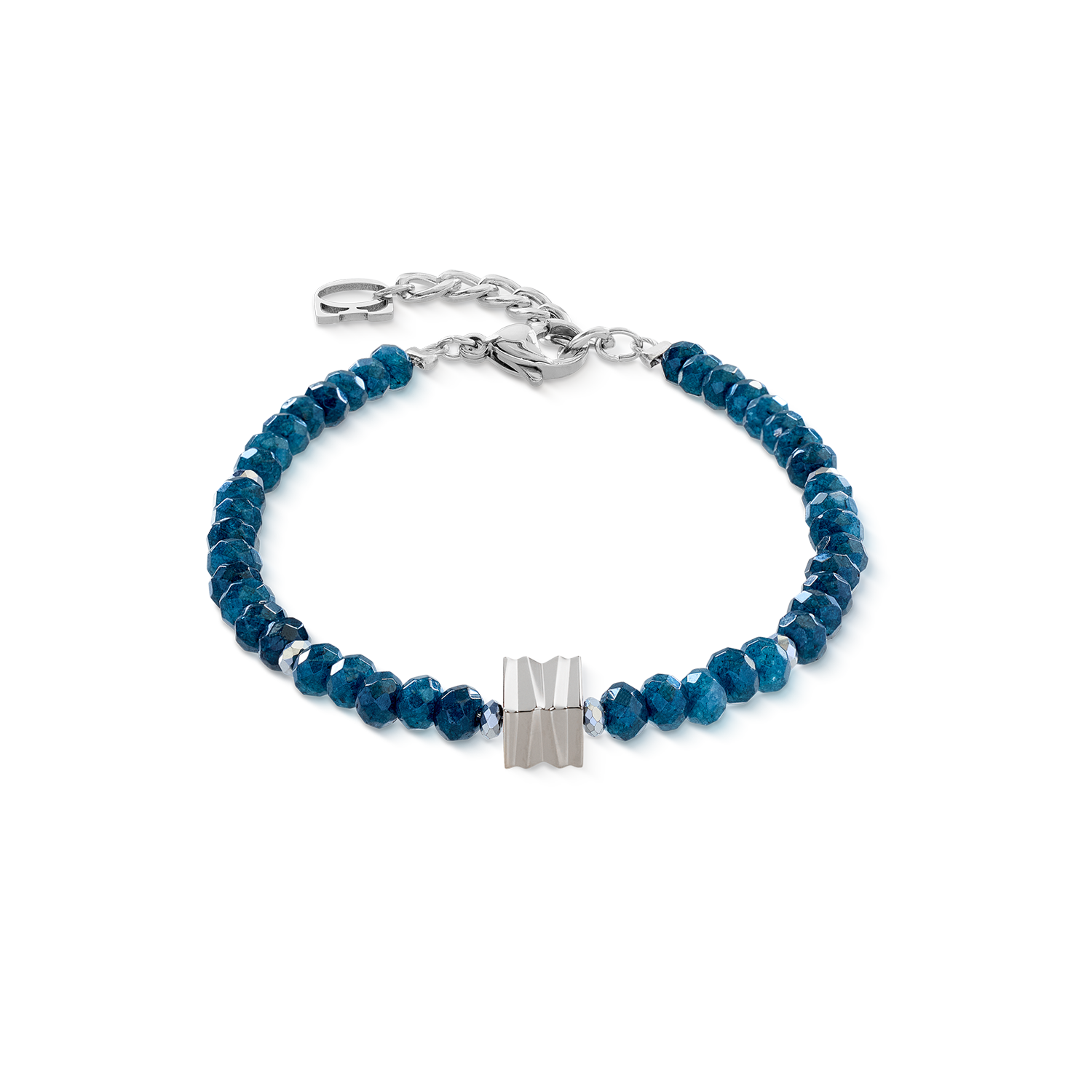 Bracelet Wave Essence Navy Jade argent