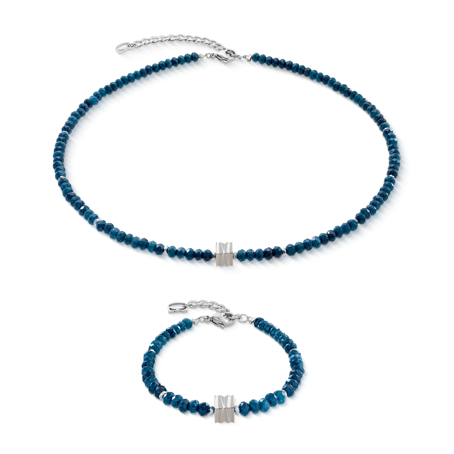 Bracelet Wave Essence Navy Jade argent