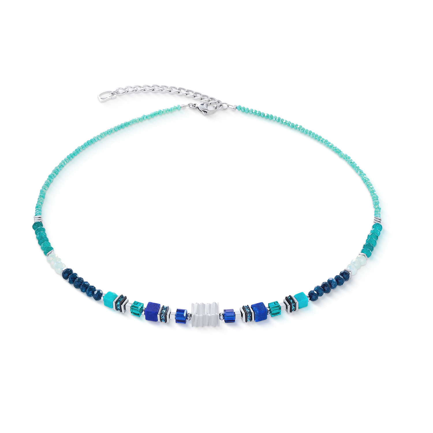 Collier Wave Precious Flow argent-teal