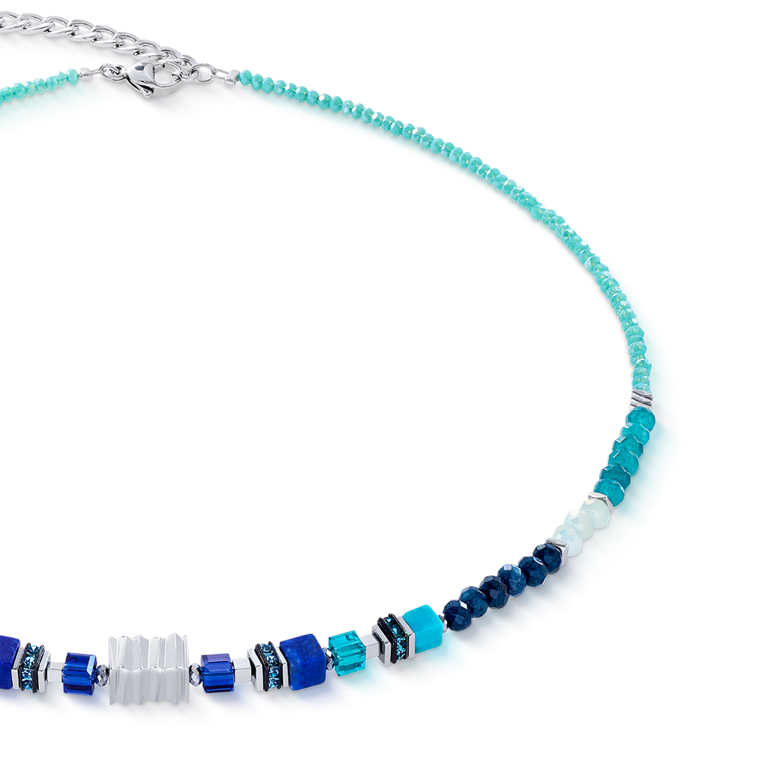 Collier Wave Precious Flow argent-teal