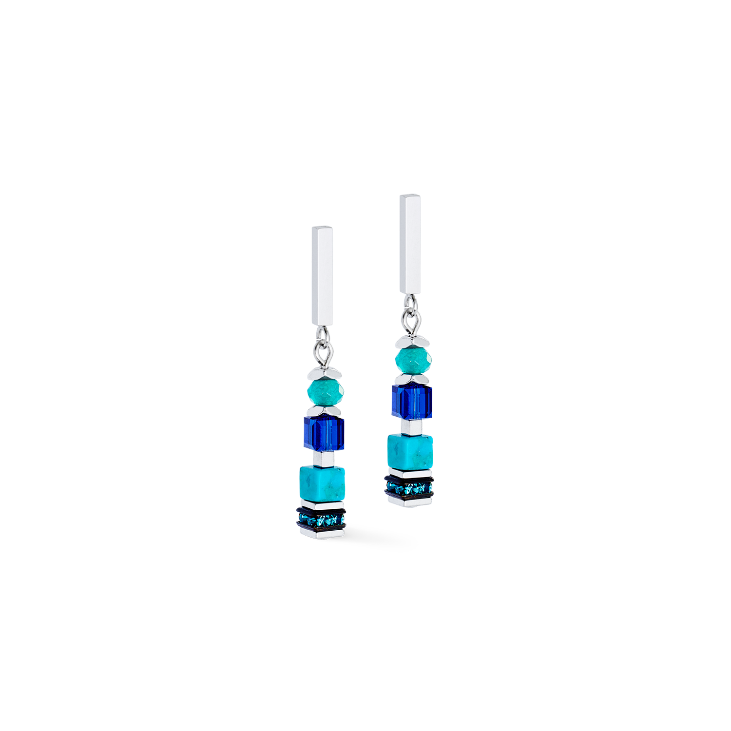 Boucles d'oreilles Wave Precious Flow argent-teal