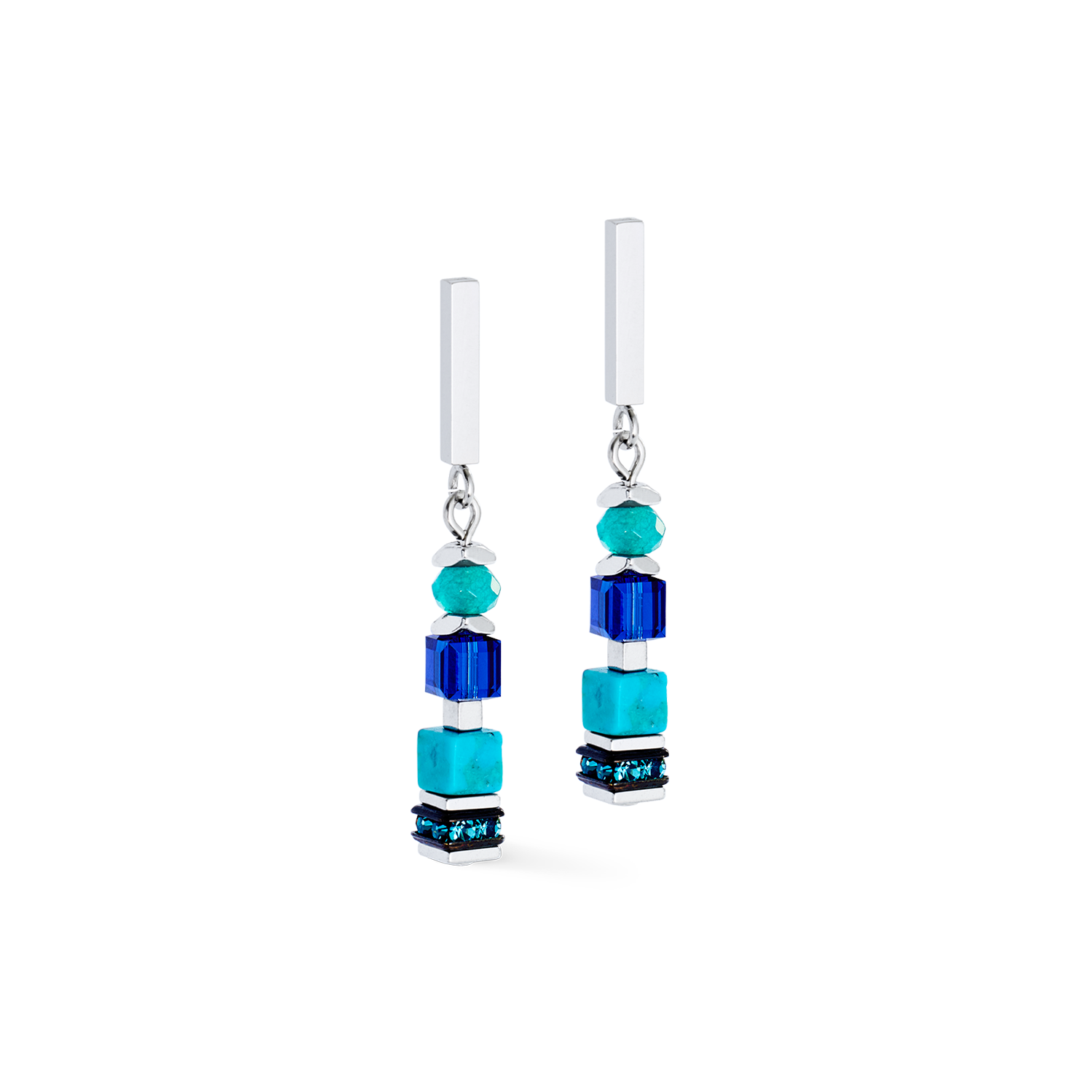 Boucles d'oreilles Wave Precious Flow argent-teal