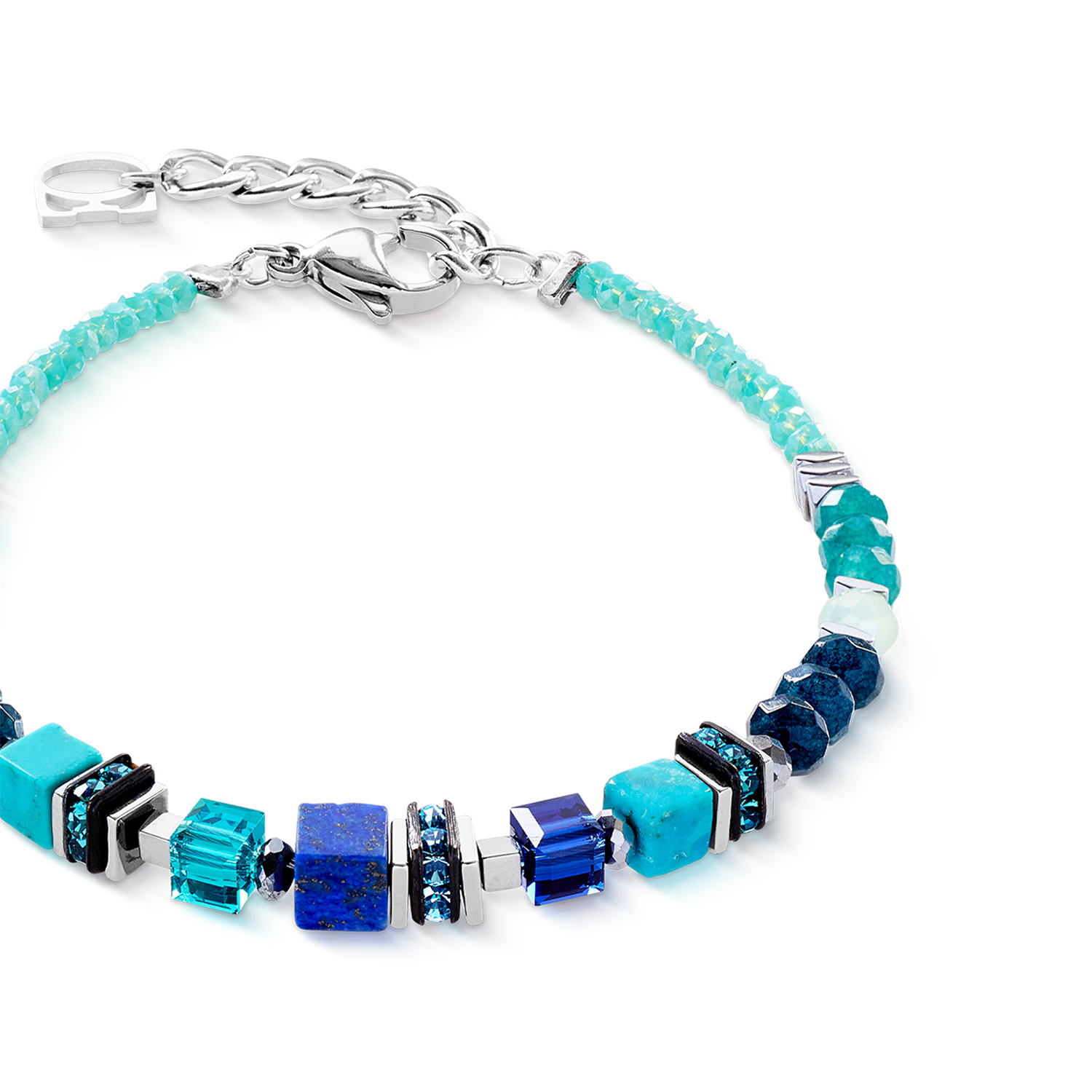 Bracelet Wave Precious Flow argent-teal