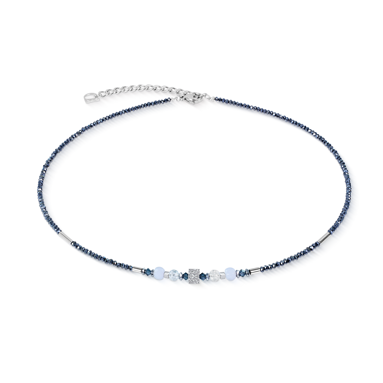Collier Cube Balance Blue Mist