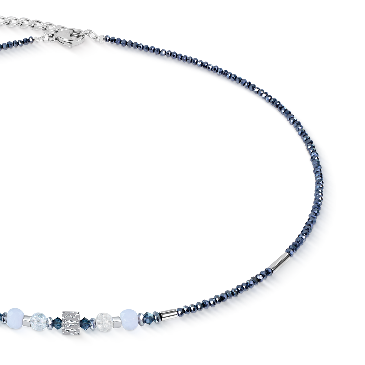 Collier Cube Balance Blue Mist